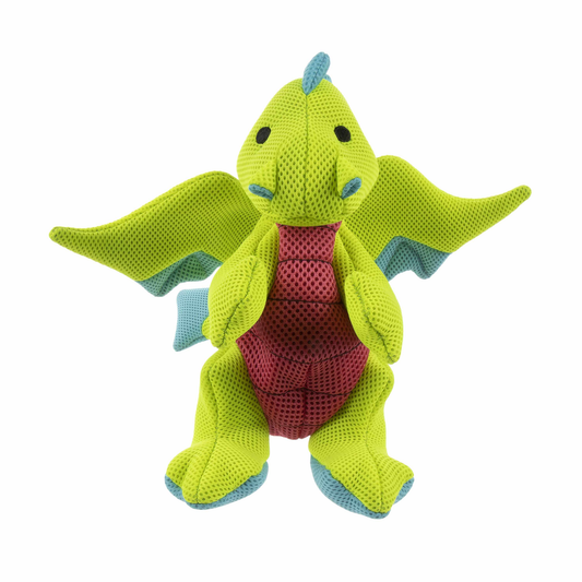 goDog Dragons w/Double Chew Guard Plush Dog Toy, Green, Large