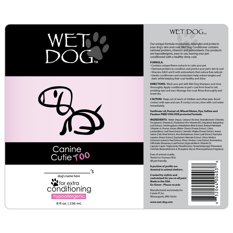 Wet Dog - Canine Cutie Calming Conditioner for Dogs, 2 0z