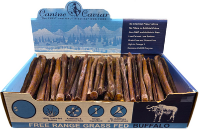 Canine Caviar Buffalo Treats Stix 6" box, 50 pcs