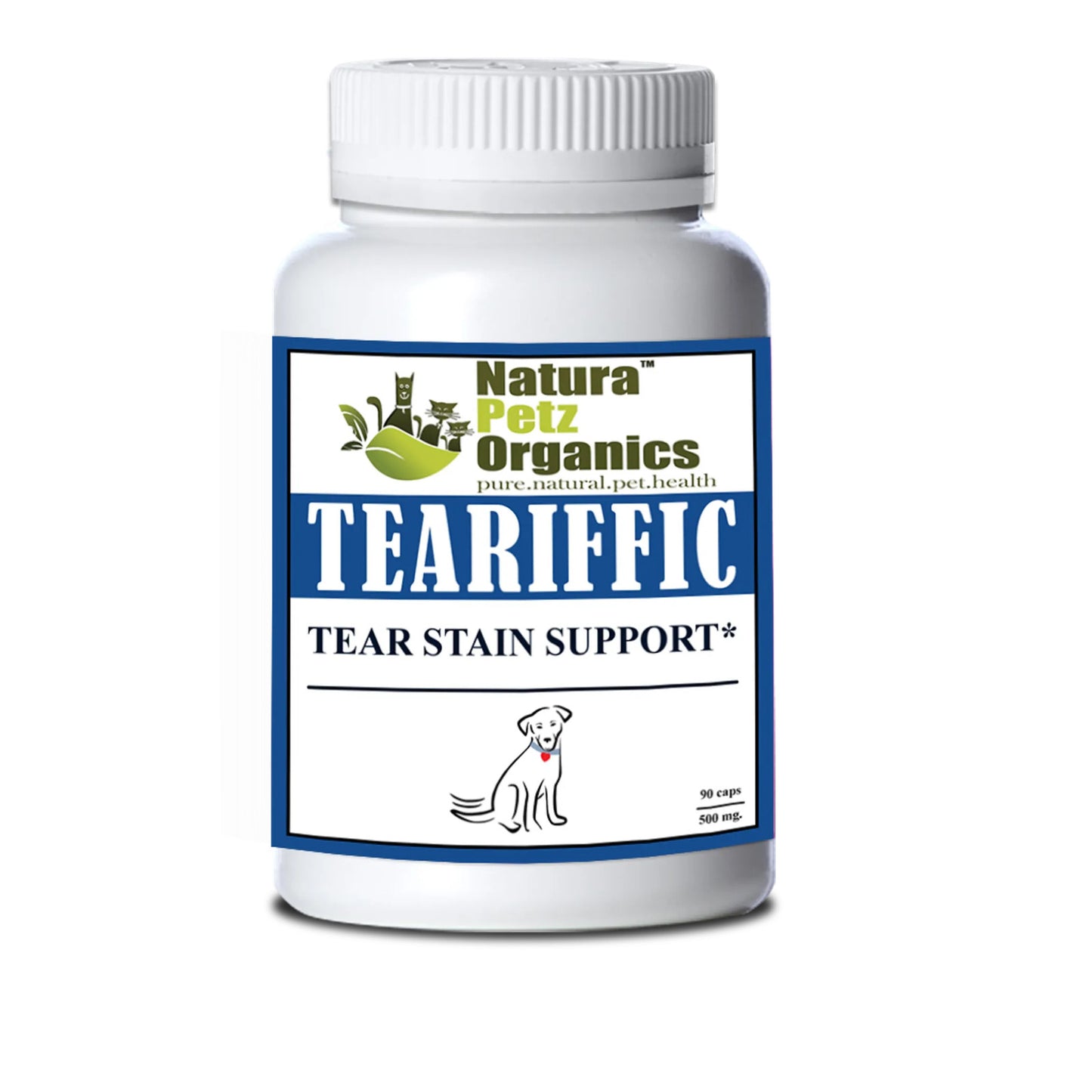 teariffic tear stainfor dogs tear stain cats dog 90 caps 500 mg size 1 cap
