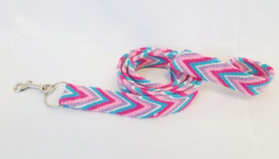 Pink Handmade Wayuu Pet Leash, 62" Long, Pink