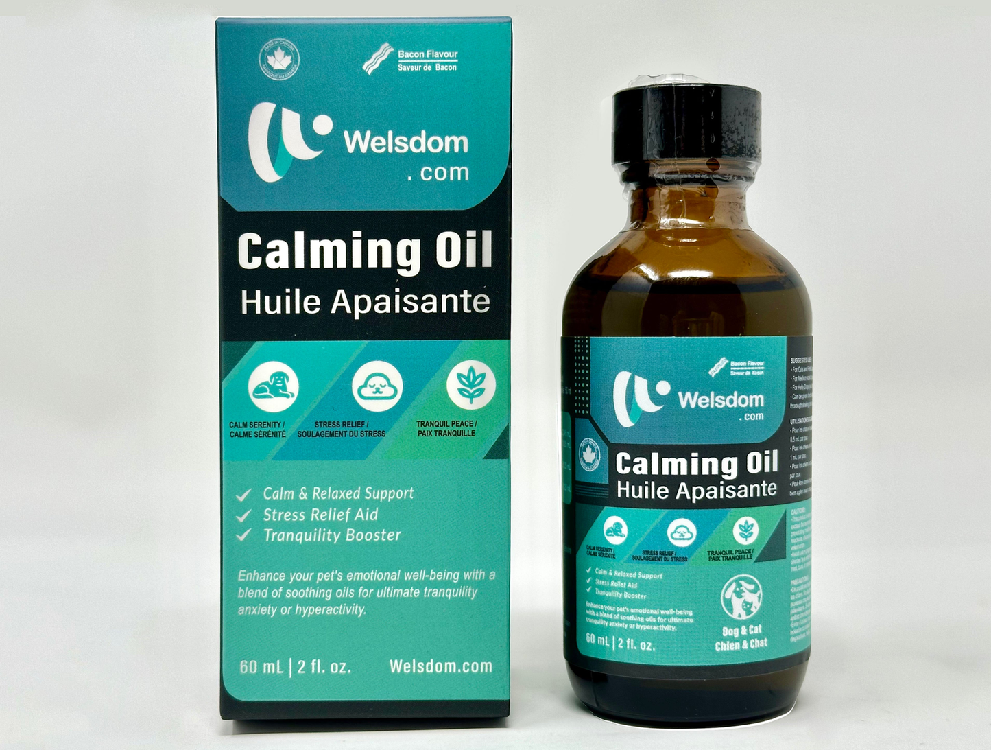 Paws & Relax! Canadian Calming Oil for Cats & Dogs 60mL for Pet Tranquility