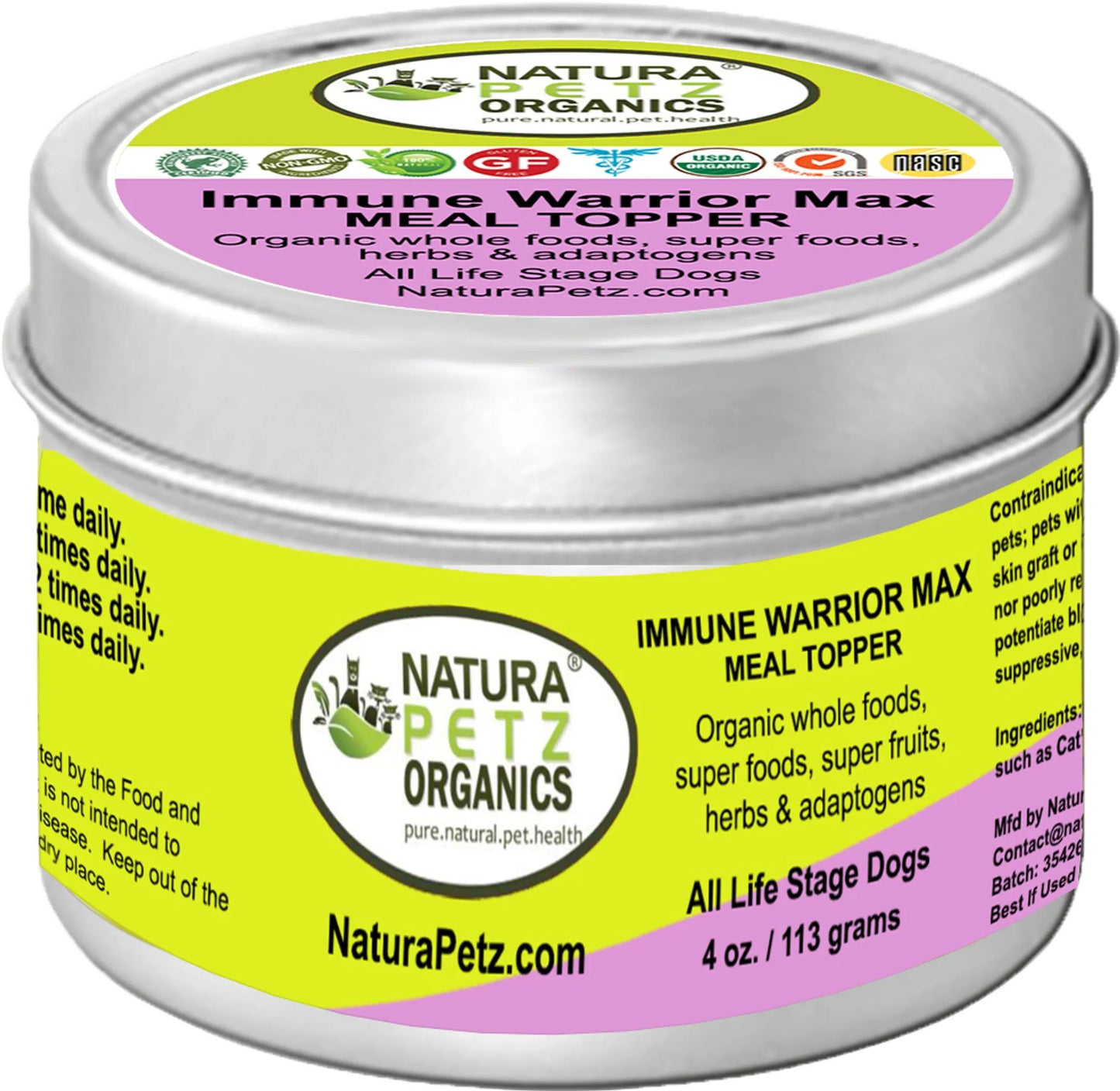 immune warrior max meal topper immune 2 oz dog