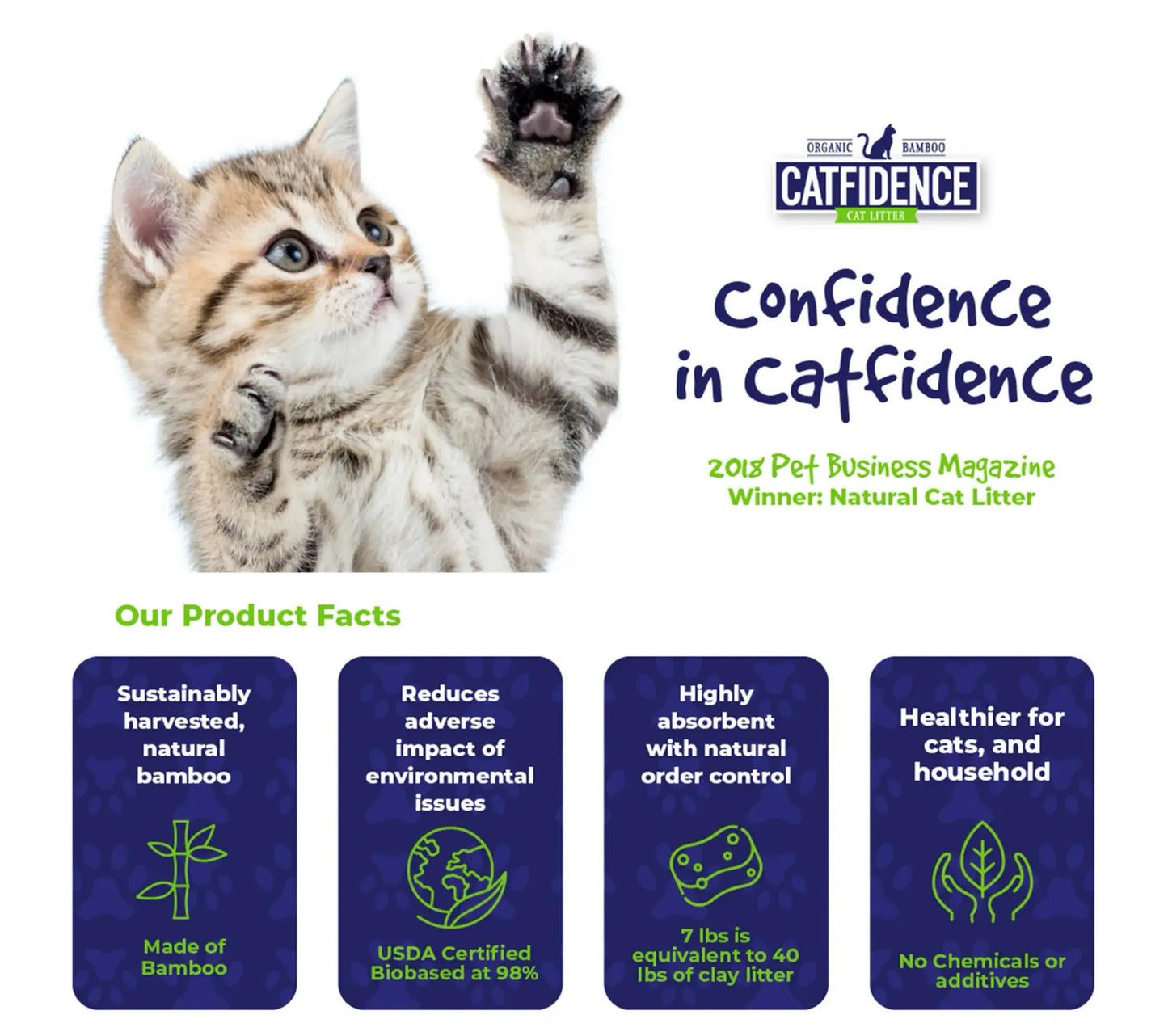Catfidence Bamboo Cat Litter, 7 lb