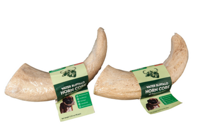 WATER BUFFALO HORN CORE-Horn 100% Natural, Dog Dental Chews-2 CT-10 oz, Lg