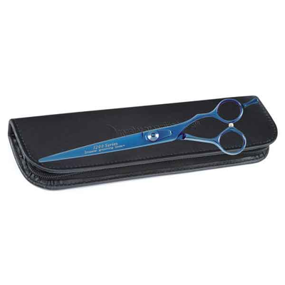 Pet Edge MG 5200 Blue Titanium Straight Dog Grooming Shears – 7.5in