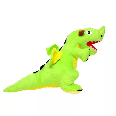 Mighty Dragon Green Plush Dog Toy – Durable Interactive Tug Toy