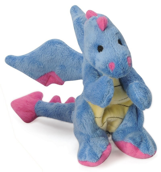 goDog Dragon w/Chew Guard Periwinkle Plush Dog Toy, Blue, Large