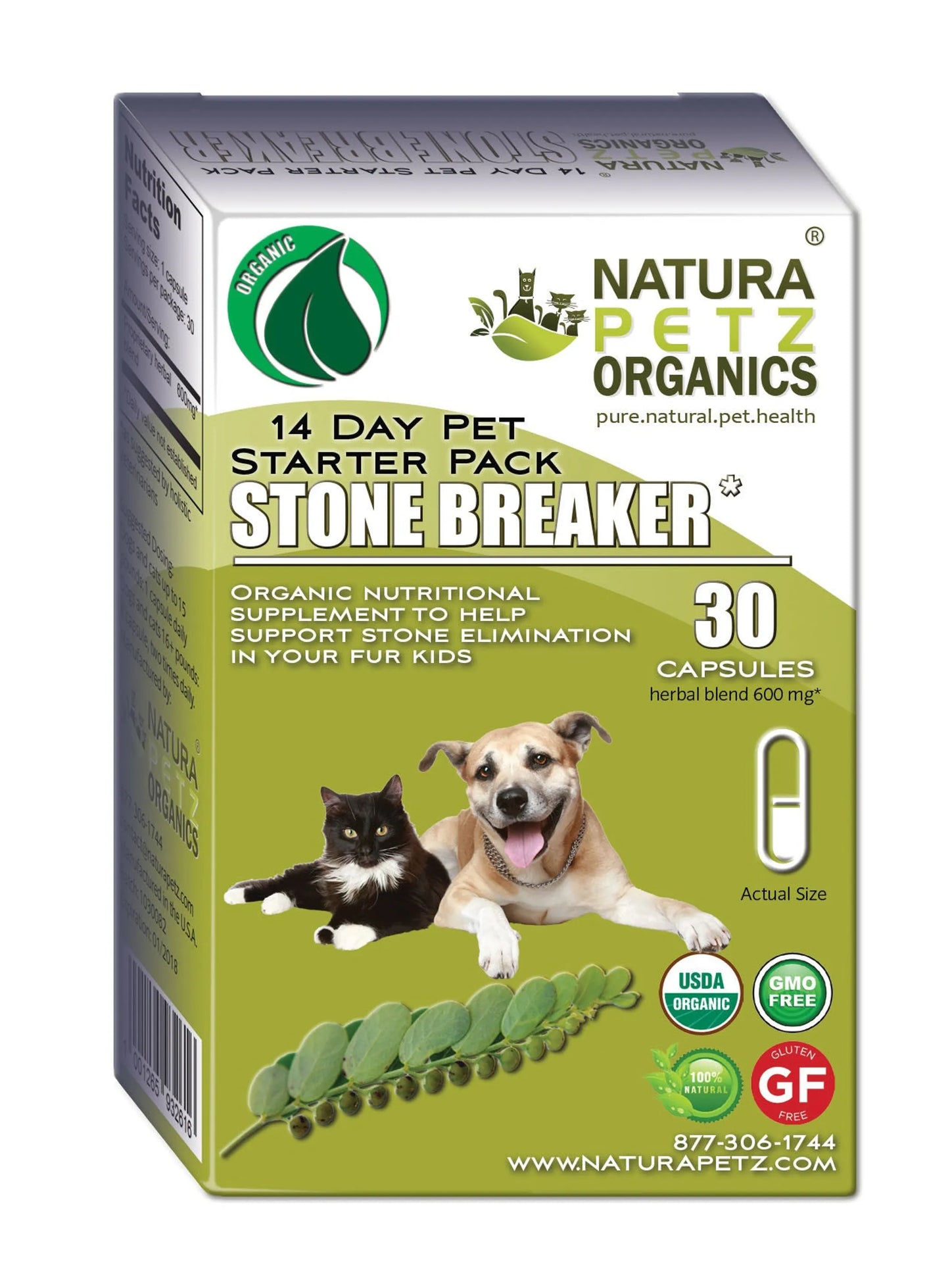 Organic Pet Systems Stone Breaker Starter Pack for Dogs & Cats – 30 Capsules
