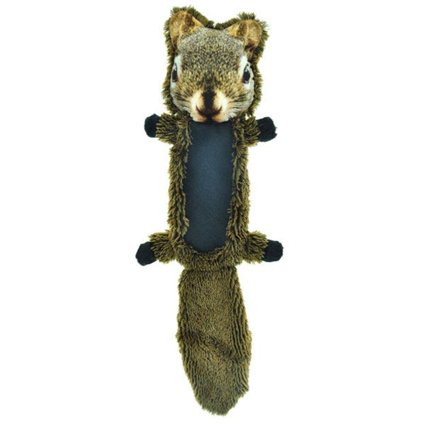 Pet Edge 18in Flattie Ballistic Belly Squirrel Durable Dog Chew Toy