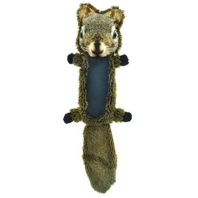 Pet Edge 18in Flattie Ballistic Belly Squirrel Durable Dog Chew Toy