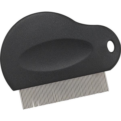 Pet Edge MG Contoured Grip Flea Comb for Dogs – Black Grooming Tool