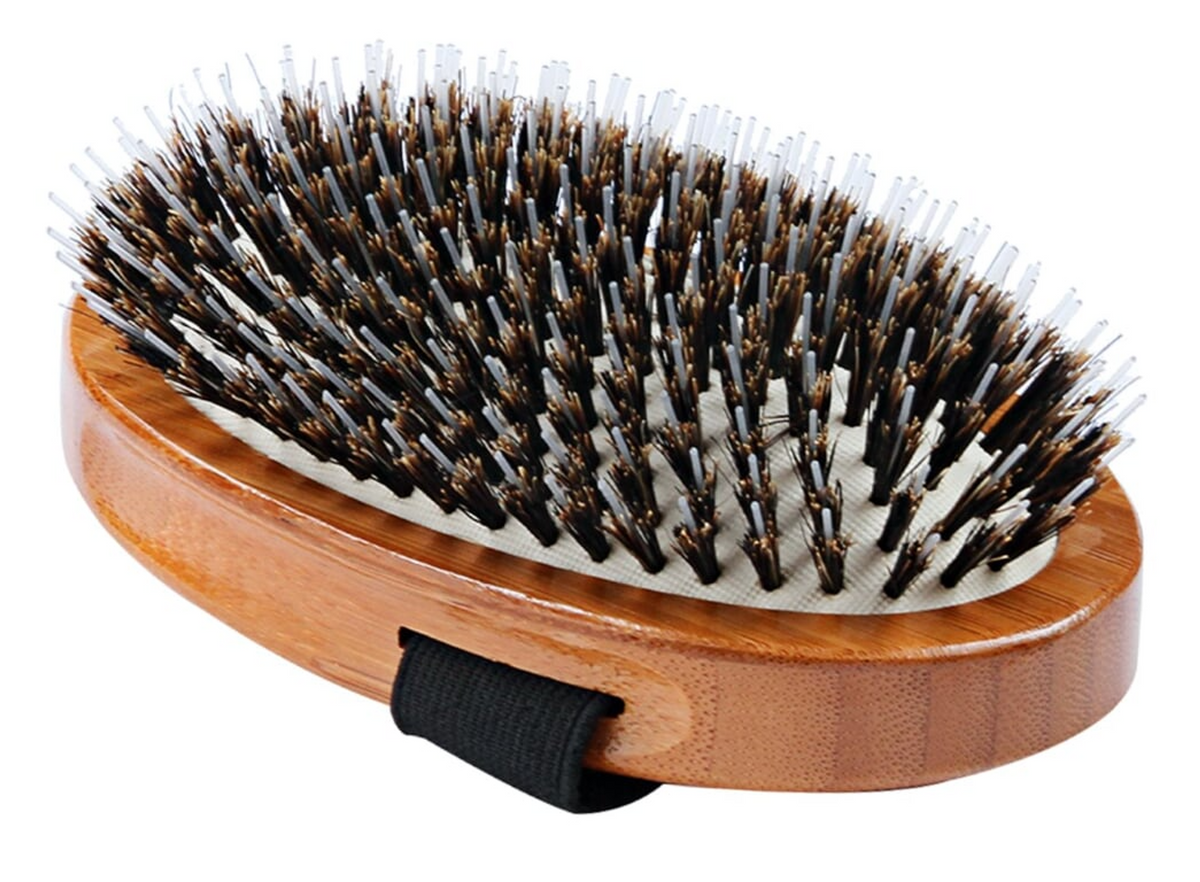Bass Brushes- Shine & Condition Pet Brush, Striped Bamboo