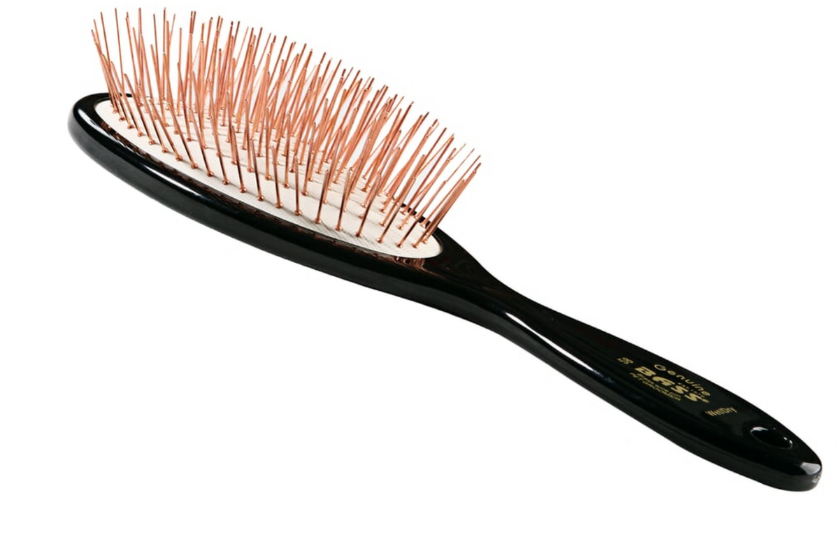 Bass Brushes- Style & Detangle Pet Brush, Large, Jet Black