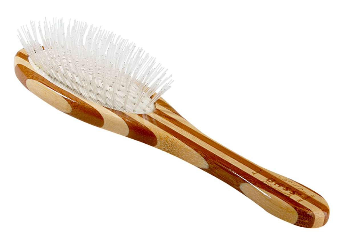 Bass Brushes- Ultra-Flex Oval, Full, Striped Bamboo