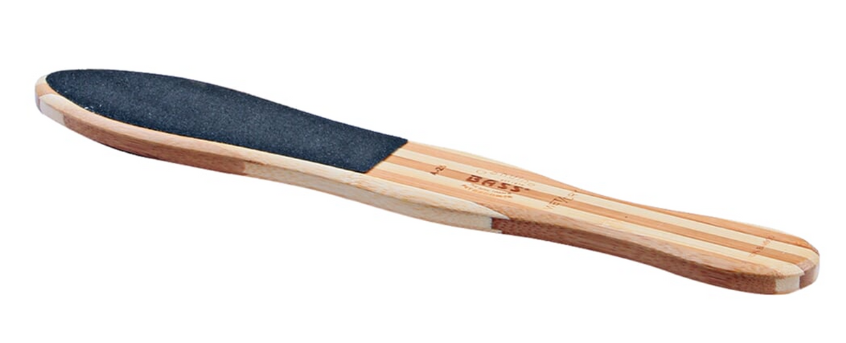 Bass Brushes- Pad Buffer Pure Bamboo Handle, Striped Bamboo
