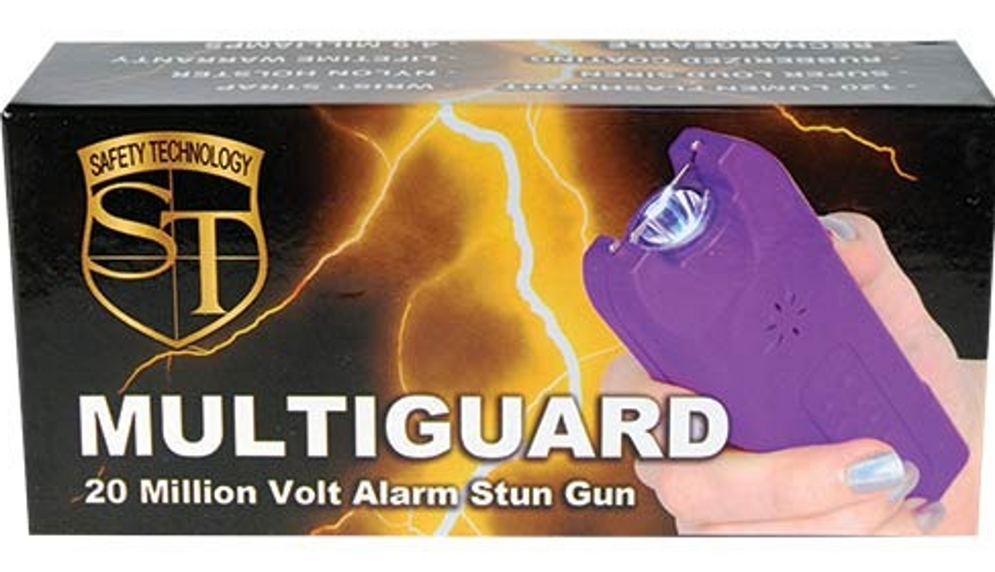 80 Million Volt Multiguard Stun Gun Alarm & Flashlight, Purple