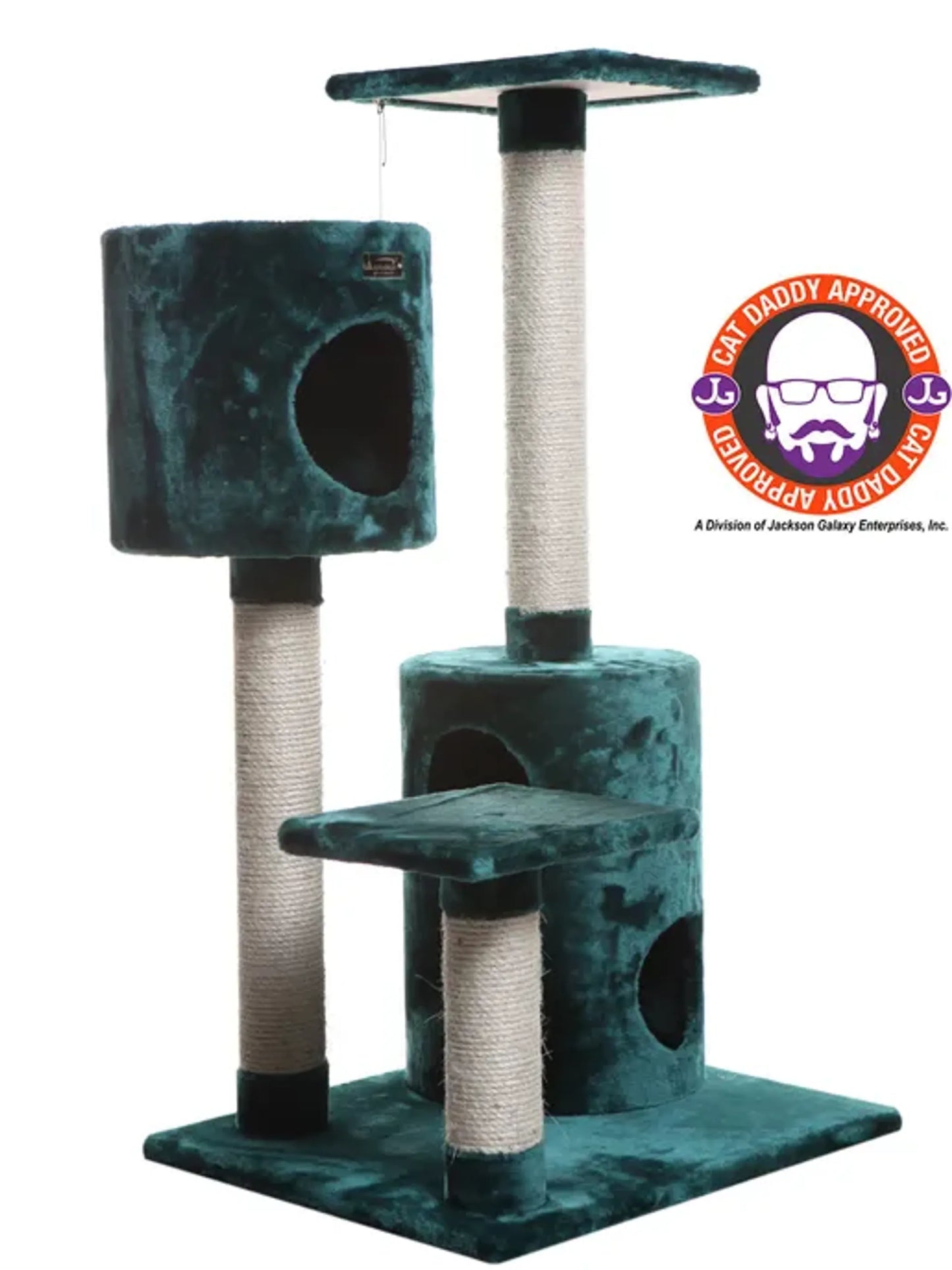 Armarkat 43" Multi-Level Cat Tree Condo – Dark Green Faux Fur