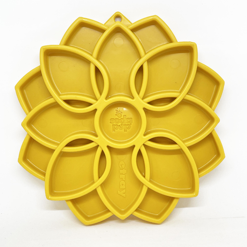 Mandala Design eTray Enrichment Tray for Dogs, Yellow