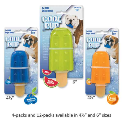 Pet Edge Cool Pup Mini Popsicle Dog Toy – Durable Orange Ice Cream Cone