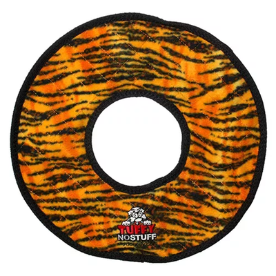 Tuffy Mega Ring Tiger Durable Dog Toy – Orange & Black No Stuffing