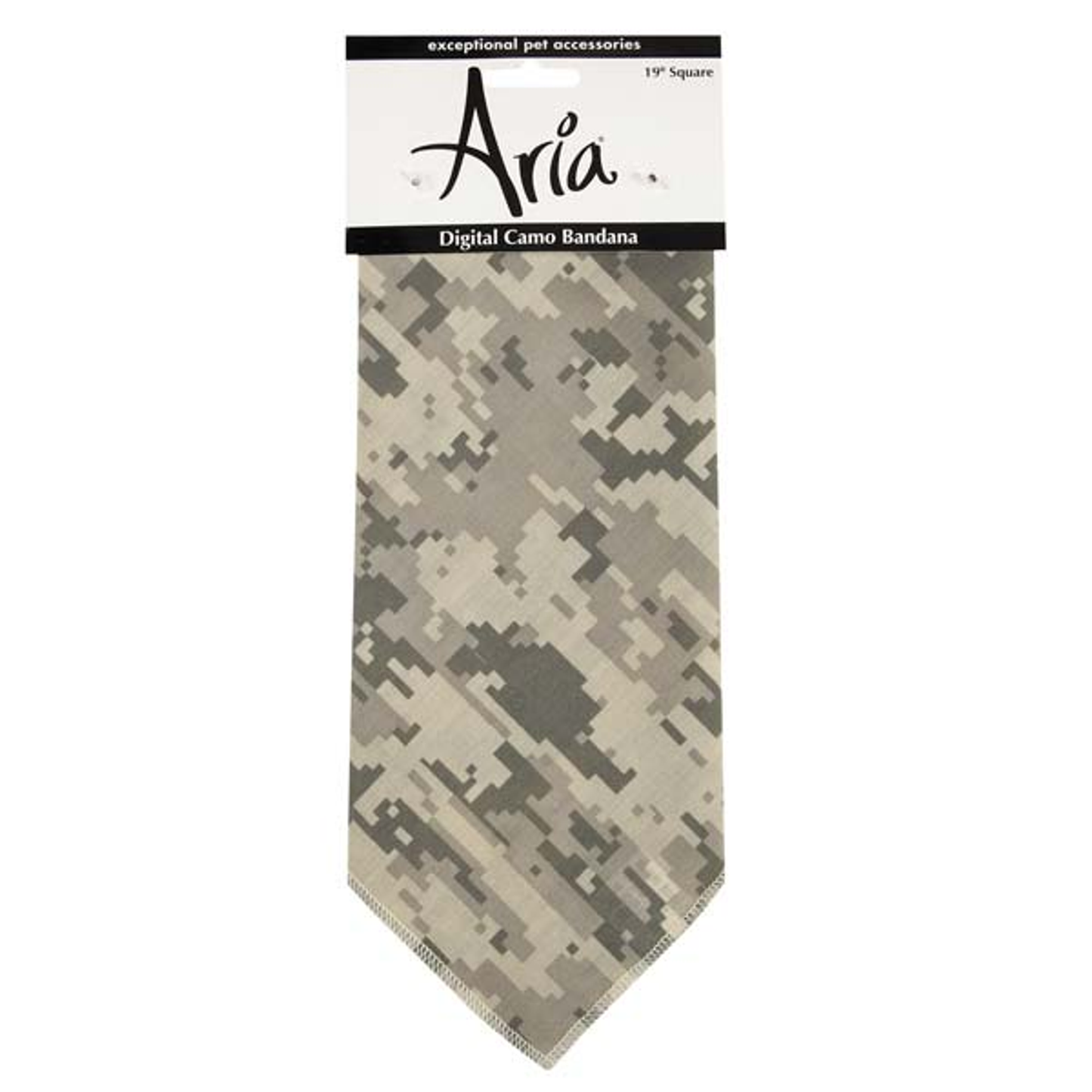 Aria Digital Camo Dog Bandana – Green Pixelated Poly-Cotton – 19x19