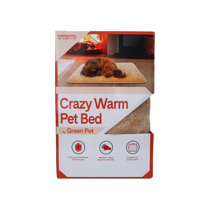 The Green Pet Shop Crazy Warm Memory Foam Calming Heating Pet Bed