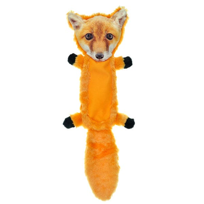 Pet Edge Fox Flattie Ballistic Belly Durable Dog Toy - 18 Inch