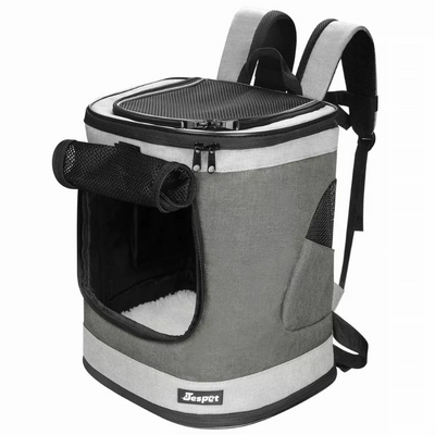Jespet Soft Pet Backpack Carrier for Small Dogs and Cats | Smoke Grey