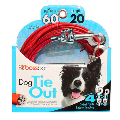Guardian Gear Vinyl Coated Dog Tie-Out Cable with Swivel Snaps, 15ft