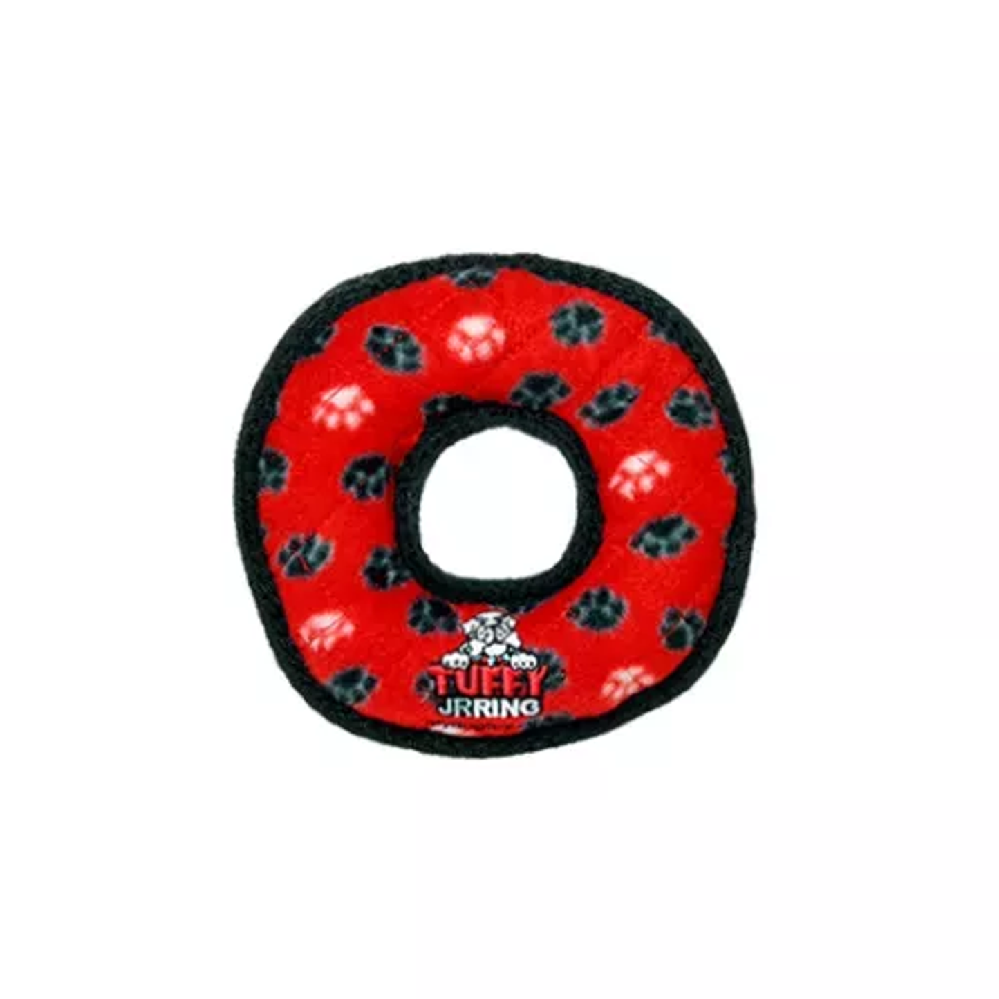 Tuffy Jr Ring Paw Durable Dog Toy – Red Interactive Tug Toy