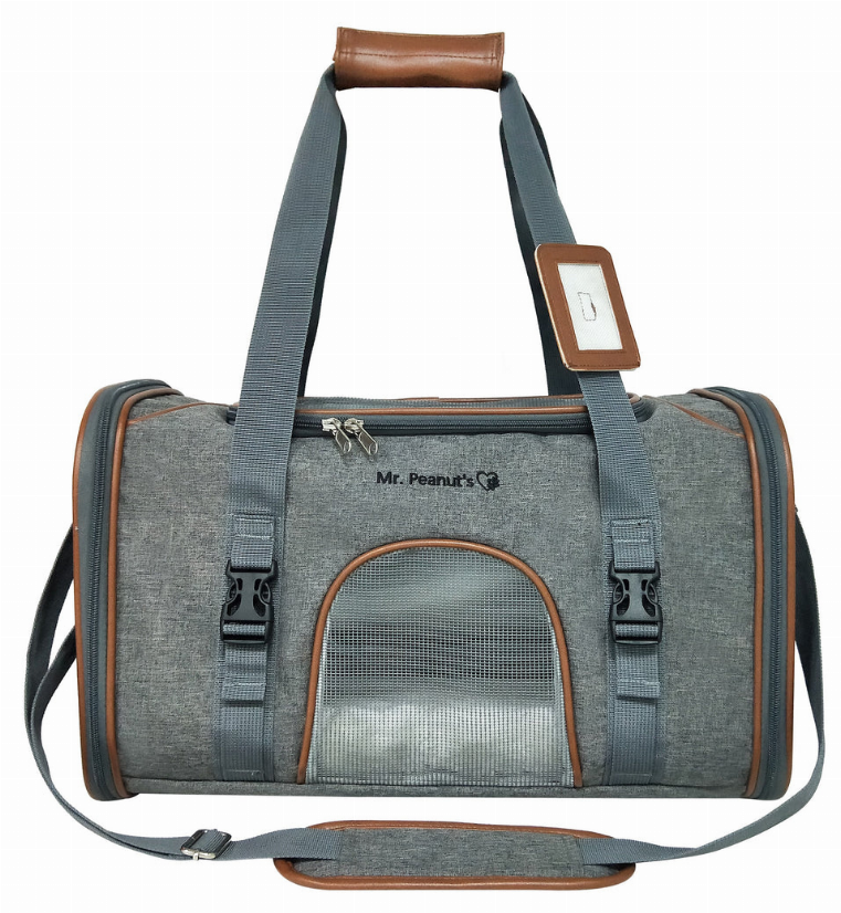 Mr. Peanut's Platinum Expandable Pet Carrier | Airline Approved Gray