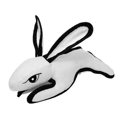 Tuffy Barnyard Rabbit Durable Dog Toy | Large White Interactive Toy