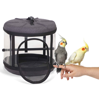 K&H Pet Products Mod Bird Carrier - Travel Cage with Perch, Gray, 17"