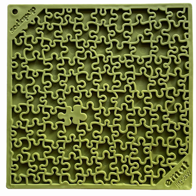 SodaPup Jigsaw Design eMat Enrichment Lick Mat – Green Dog Calming Toy