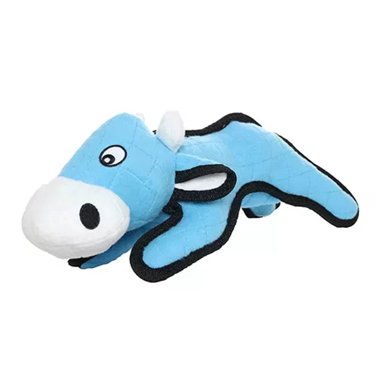 Tuffy Barnyard Cow Durable Dog Toy – Large Blue Interactive Tug Toy