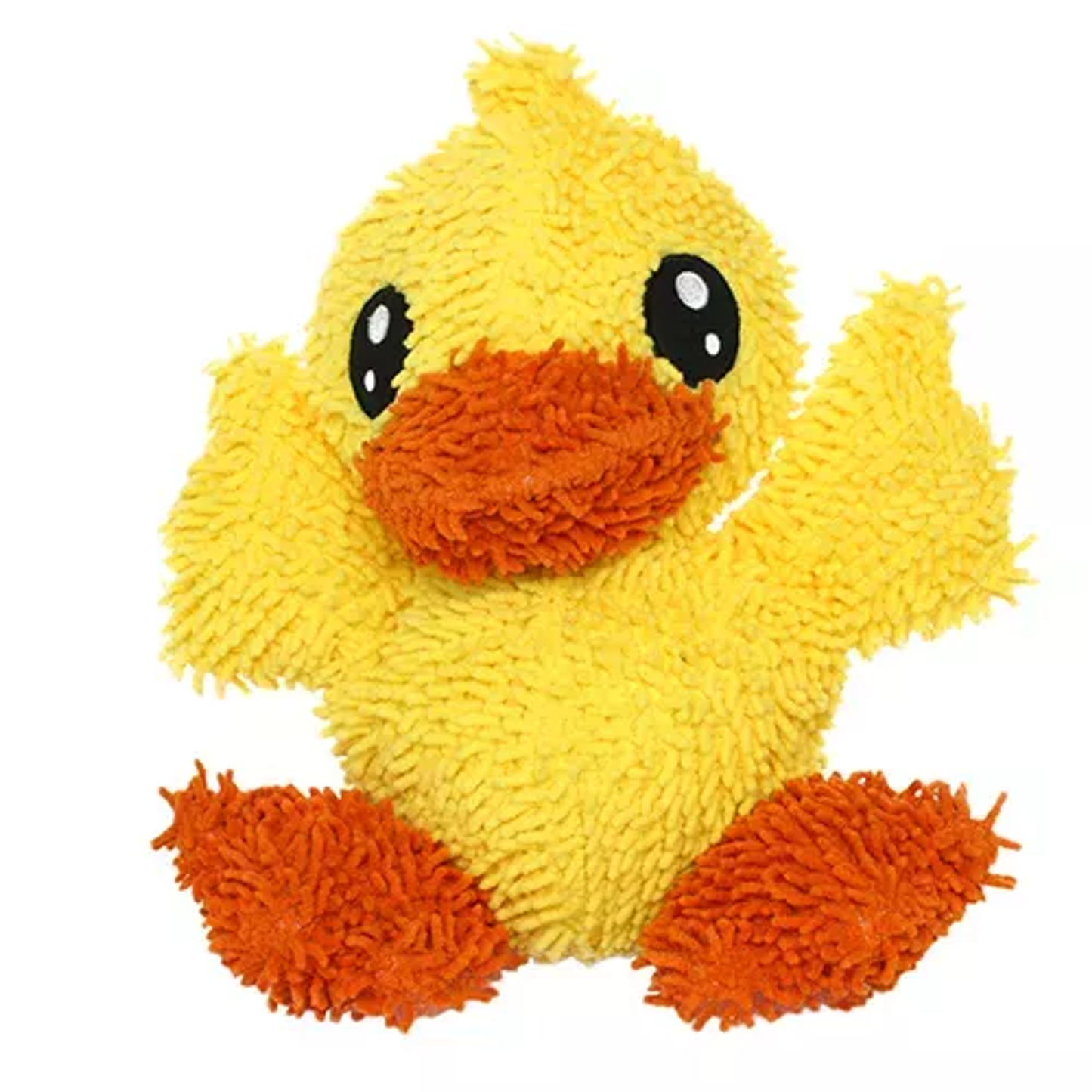 Mighty Microfiber Ball Duck – Durable Plush Squeaky Dog Toy, Large Yellow