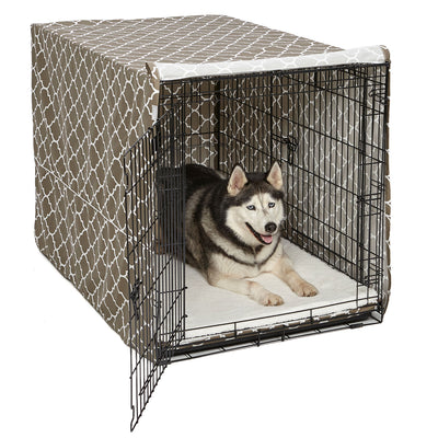 Midwest QuietTime Defender Dog Crate Cover - Brown Polyester - 48 Inch