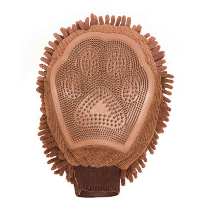 DGS Pet Products Dirty Dog Microfiber Shammy & Grooming Mitt – Brown