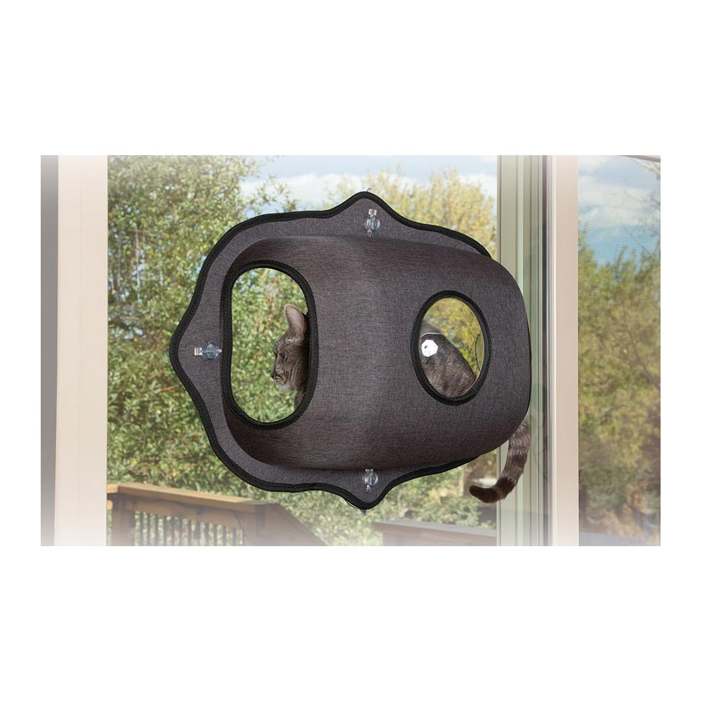 K&H Pet Products EZ Mount Window Bubble Pod Cat Bed - Dark Gray