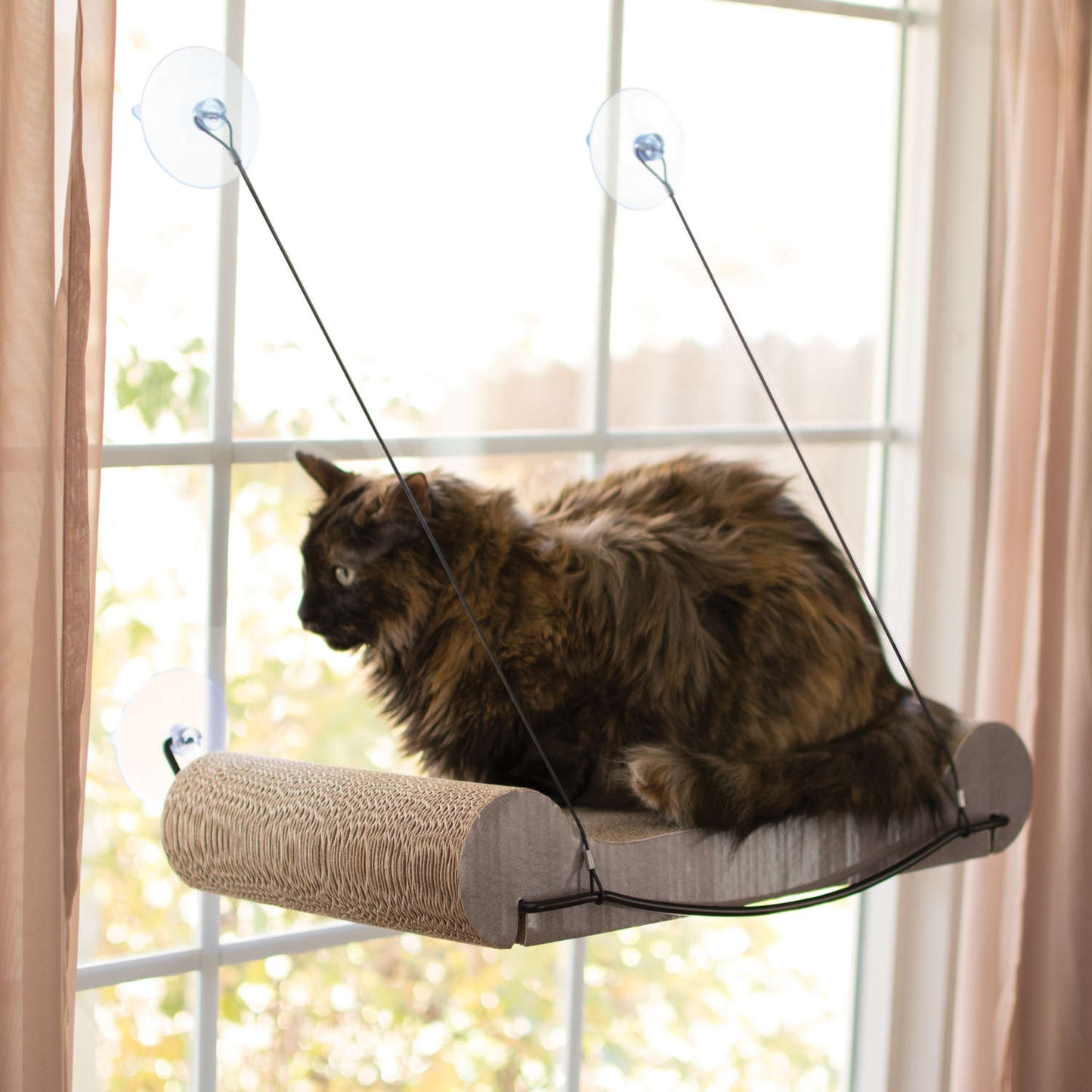 K&H Pet Products EZ Mount Window Cat Scratcher & Kitty Sill – Tan