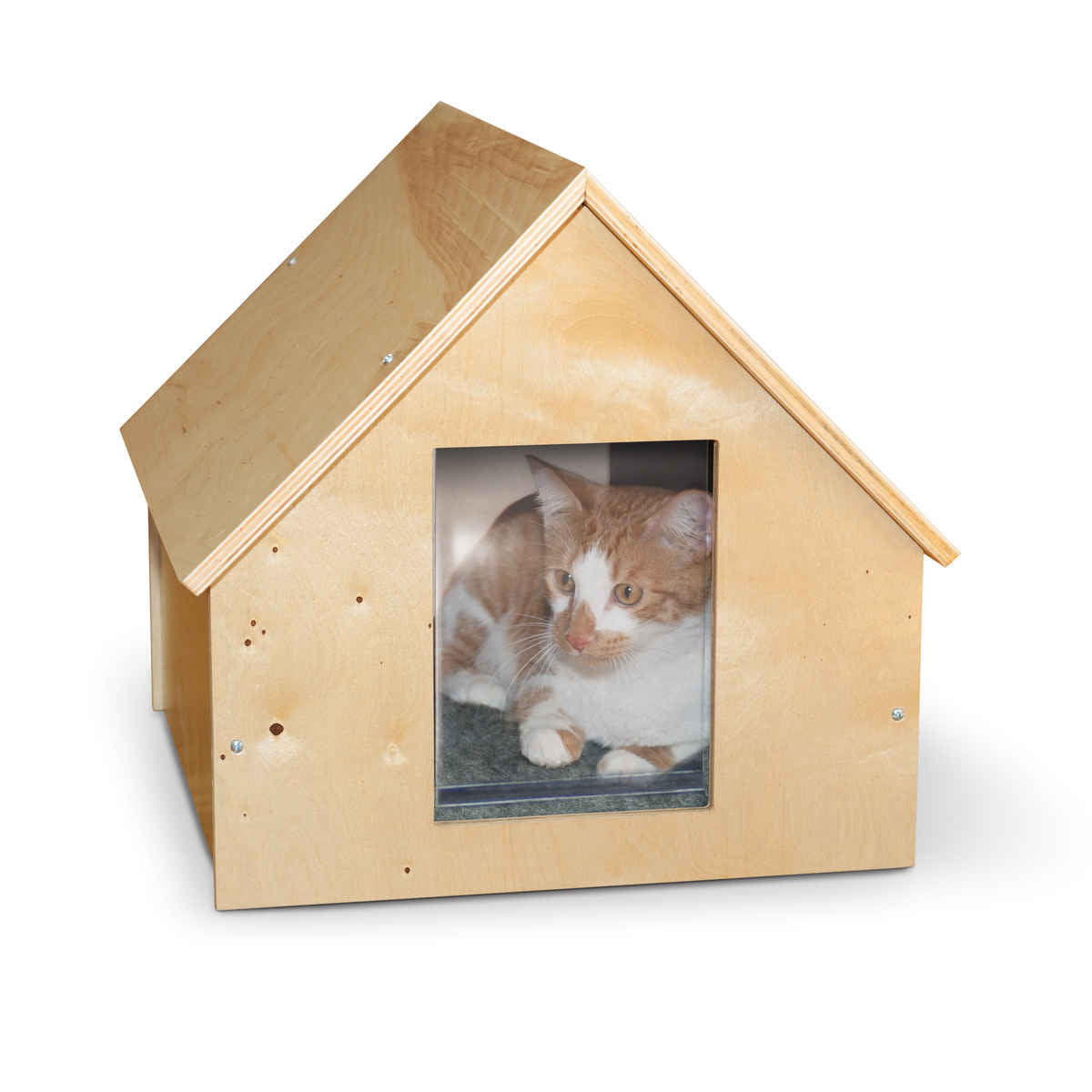 K&H Pet Products Birdwood Manor Outdoor Wood Kitty House – 18" x 16"