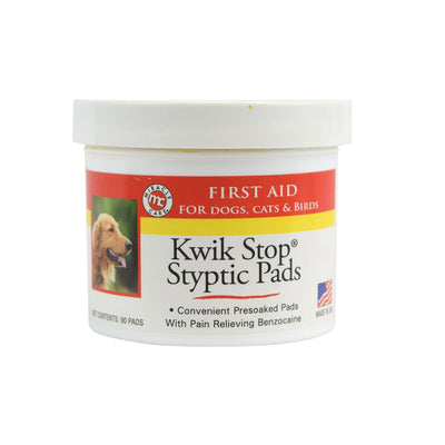 Miracle Care Kwik Stop Styptic Pads for Pets - 90 Count Bleeding Control