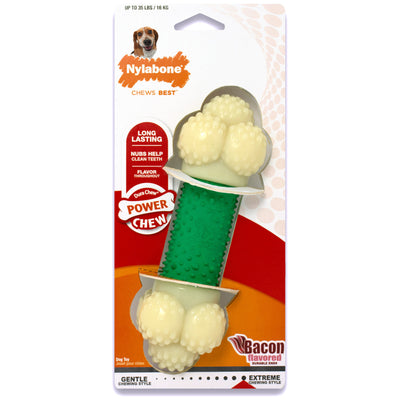Nylabone Dura Chew Double Action Dental Dog Toy – Bacon Flavor, Wolf