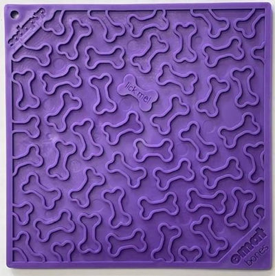 SodaPup Bones Design Dog Enrichment Lick Mat – Purple Silicone Mat