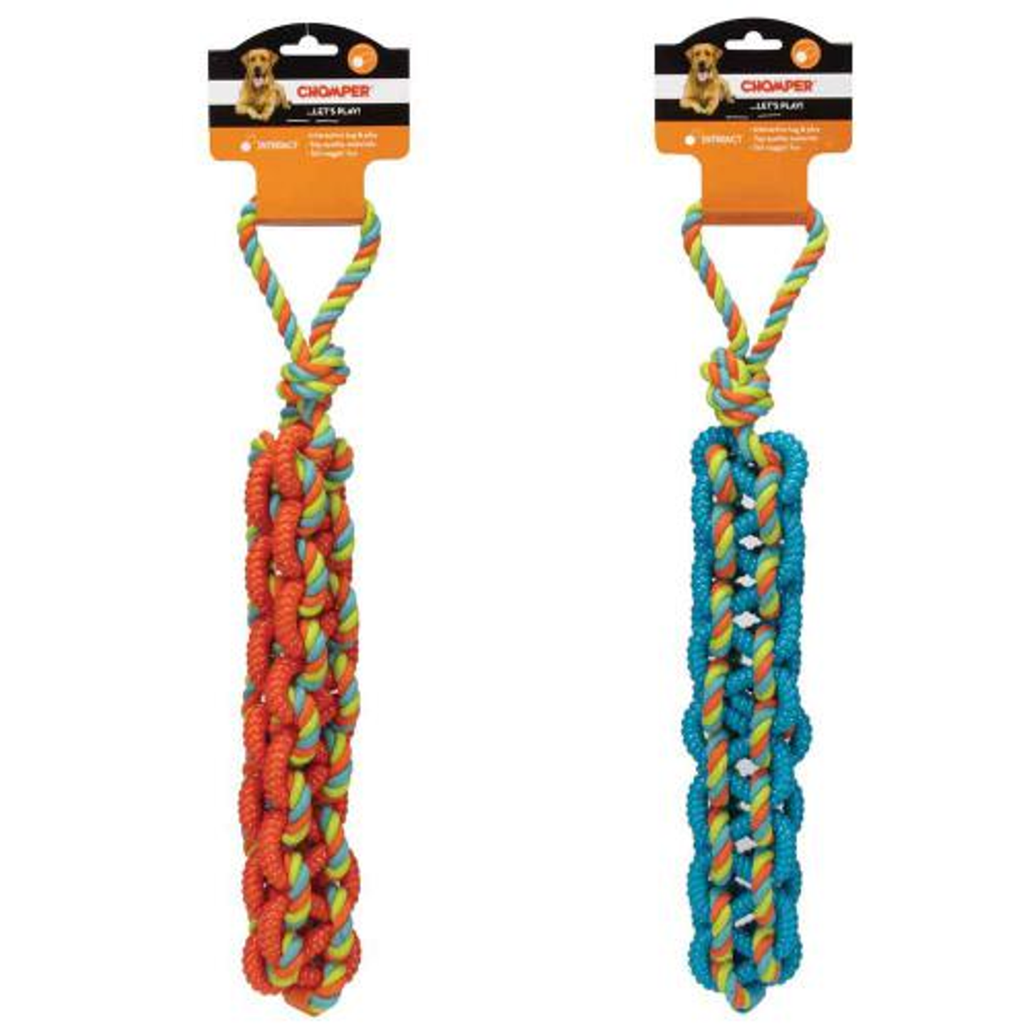 Chomper Braided TPR Rope Tug Dog Toy – Durable 20 Inch Fetch Toy
