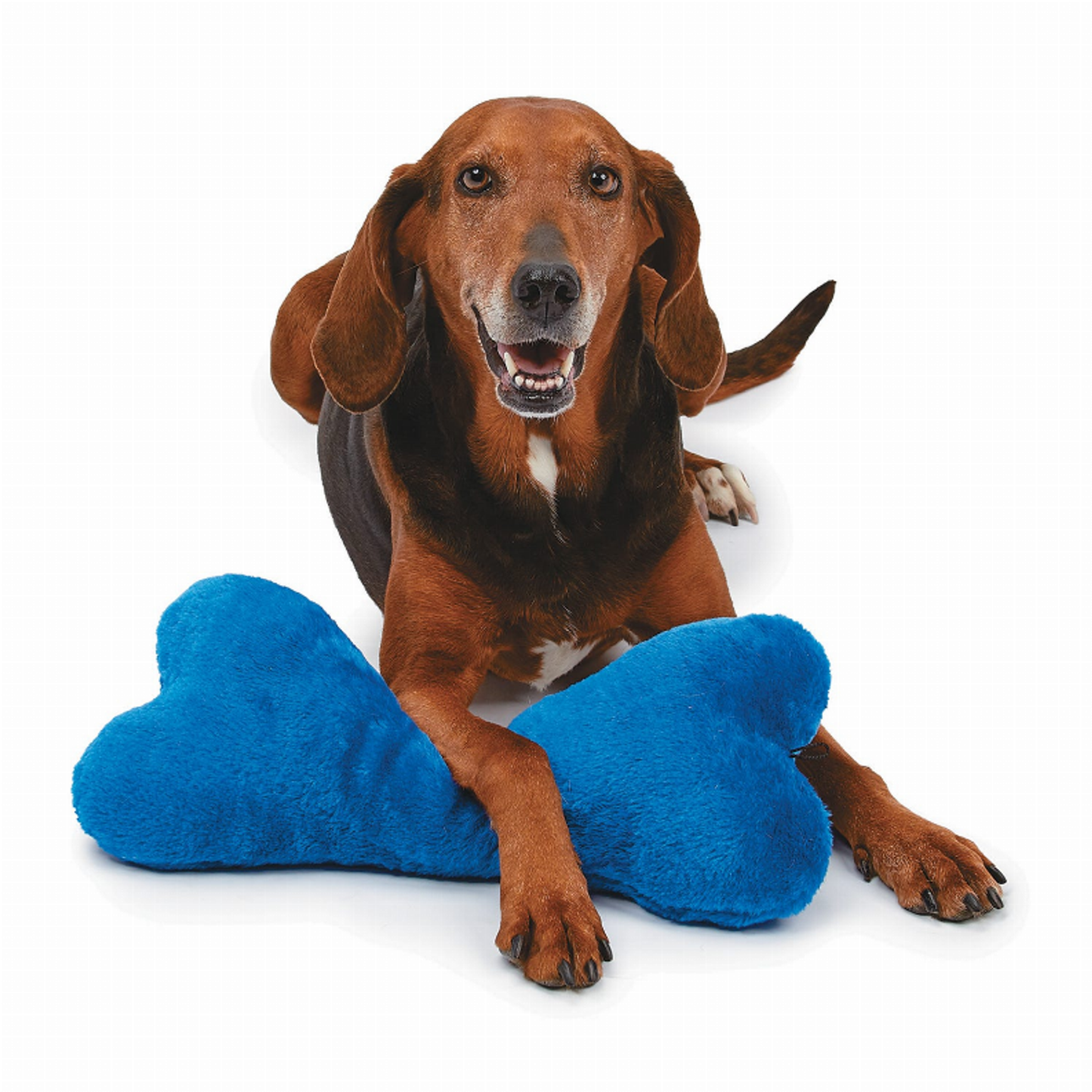 Pet Edge ZA Mega Color Plush Bone Dog Toy - Blue, 16.5-Inch Size