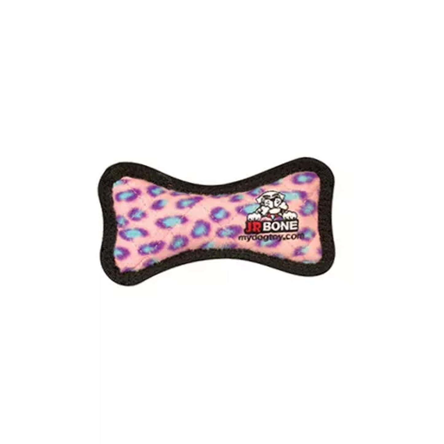 Tuffy Jr Bone Pink Leopard Dog Toy – Durable Interactive Tug Toy