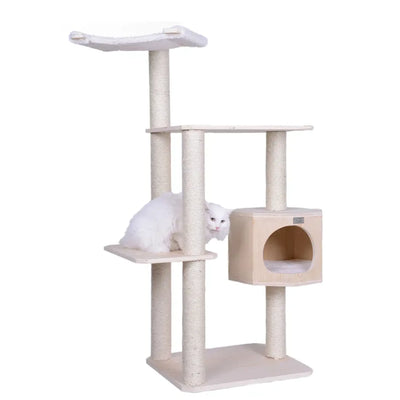 Armarkat Scots Pine 54-Inch Cat Tree | 3-Level Wood Condo with Perch