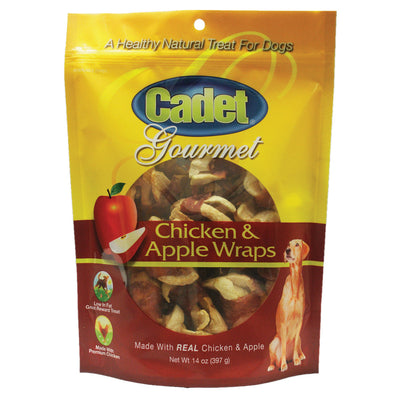 Cadet Chicken with Apple Wraps Dog Treats – Low Fat Gourmet Jerky, 14 oz